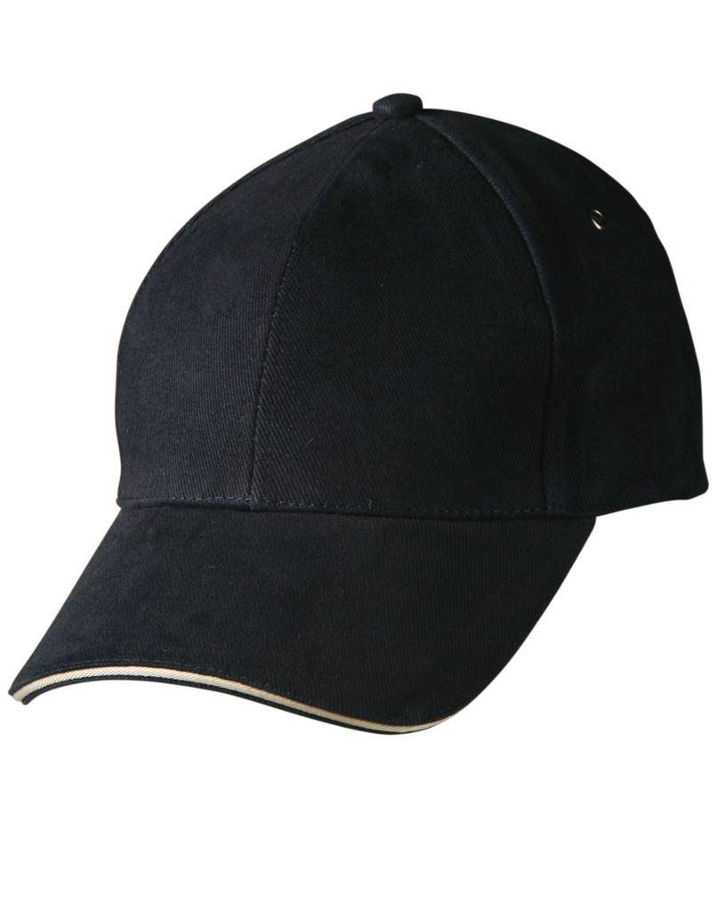 Heavy brushed cotton structured with sandwich peak cap 